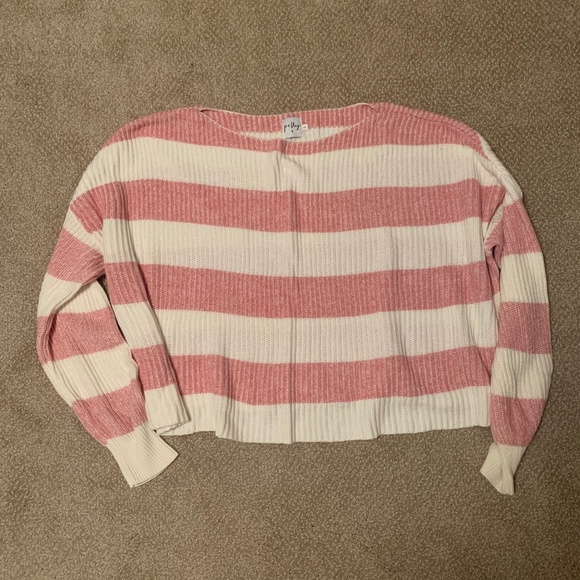 Princess Polly Sweaters - Princess Polly Pink/White Striped Sweater